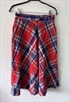 70S TARTAN FULL SKIRT WITH POCKETS - S