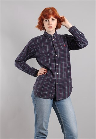 VINTAGE 90S RALPH LAUREN CHECK FLANNEL SHIRT