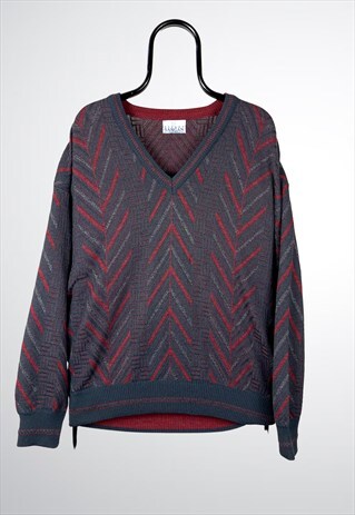 VINTAGE KNIT JUMPER PATTERNED MADE IN UK LARGE