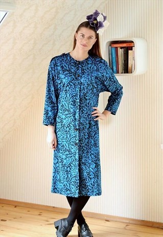 BLUE AND BLACK VINTAGE DRESS