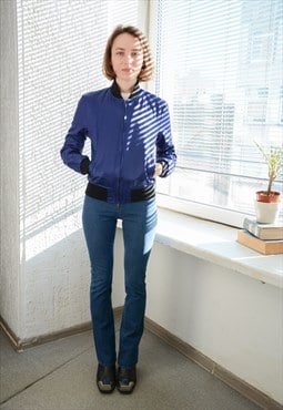Vintage Calvin Klein Jeans Blue Shimmering Bomber Jacket