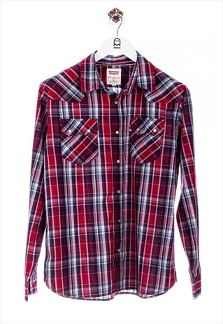 VINTAGE LEVIS PLAID LONG-SLEEVED SHIRT RED