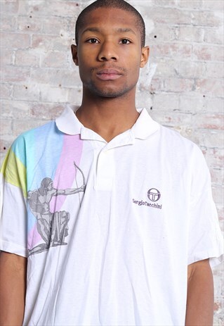 VINTAGE SERGIO TACCHINI LOGO POLO SHIRT WHITE