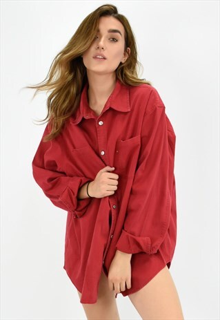 BRIGHT RED OVERSIZED SHIRT