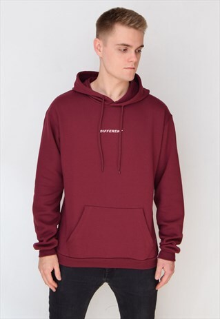 BURGUNDY DIFFERENT (WHITE) HOODIE