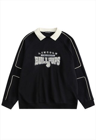 KALODIS LAPEL CASUAL LETTER PRINT POLO SHIRT
