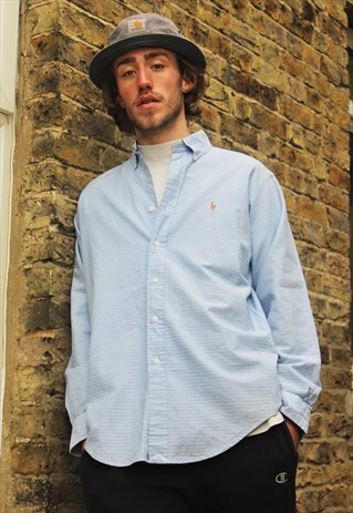 VINTAGE / 90'S / RALPH LAUREN / BLUE SHIRT