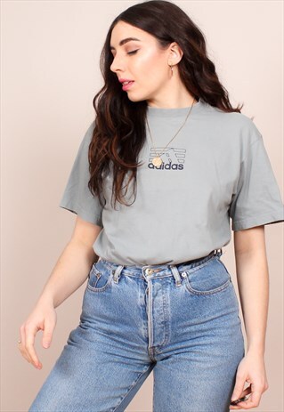 VINTAGE 90S SAGE GREEN ADIDAS T-SHIRT