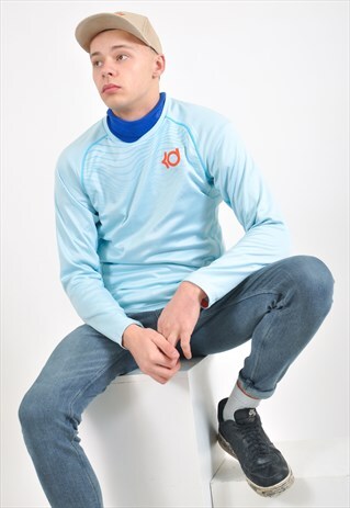 VINTAGE NIKE LONG SLEEVE JERSEY IN BLUE