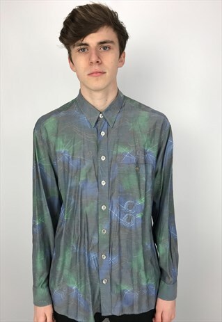 90S VINTAGE ANGELO LITRICO PATTERNED FESTIVAL SHIRT