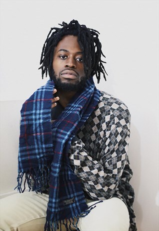 RARE BURBERRY NOVA CHECK PRINT WOOL SCARF