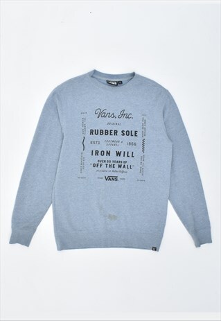 VINTAGE 90'S VANS SWEATSHIRT JUMPER BLUE