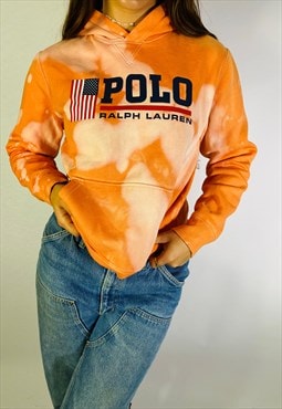 Vintage Size S Ralph Lauren Polo Sport Hoodie in Orange