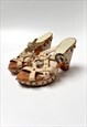 CHRISTIAN DIOR WEDGES HEELS WESTERN SANDALS VINTAGE 37.5 