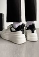 CHUNKY SNEAKERS EDGY PLATFORM TRAINERS RETRO SHOES IN WHITE