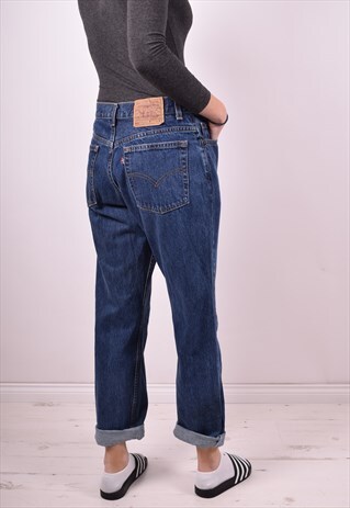 LEVI'S 505 WOMENS VINTAGE JEANS W32 L29 BLUE 90S