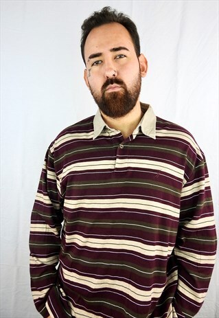 VINTAGE NAUTICA LONG SLEEVES POLO TEE