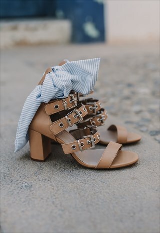 NUDE SABRINE ANKLE WRAP HEEL SANDAL