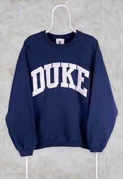 Vintage Blue American College Sweatshirt Duke University 