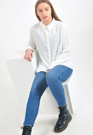 VINTAGE LONG SLEEVE SHIRT IN WHITE