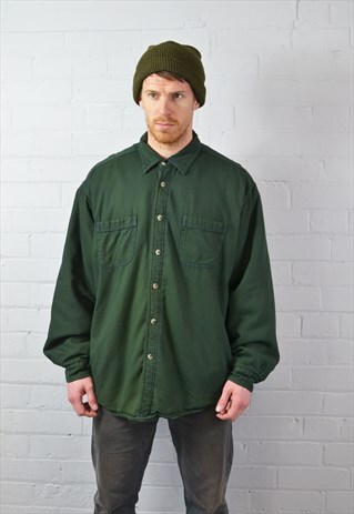 GREEN SHERPA DENIM SHIRT