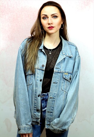 1990S VINTAGE CLASSIC WASHED LIGHT DENIM JACKET