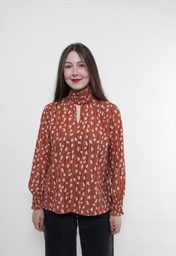 Vintage 90s flowers blouse, cute office blouse