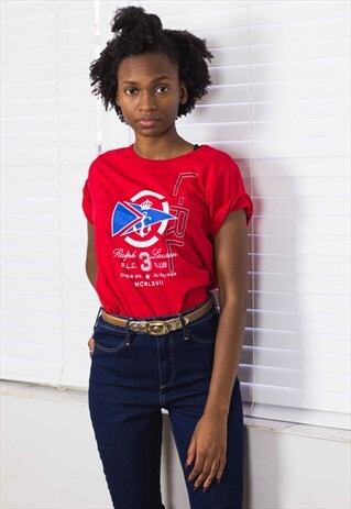 NEW VINTAGE RALPH LAUREN T-SHIRT LOGO 90S X 5.5