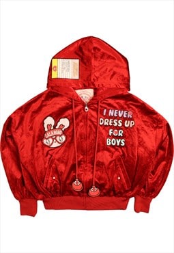 Vintage 90's Lala Bobo Hoodie Bunny Zip Up Red Small