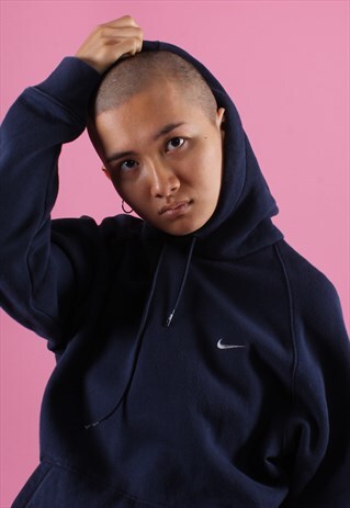 NAVY NIKE EMBROIDERED HOODIE