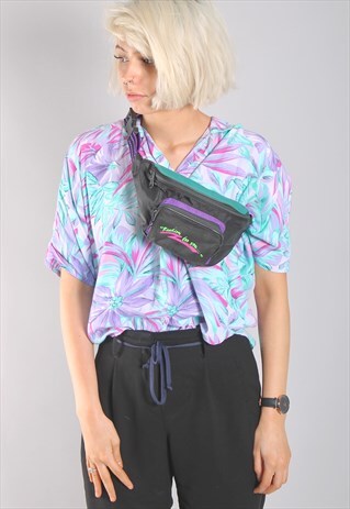 VINTAGE 90S BLOCK COLOUR FASHION FESTIVAL BUM BAG BUMBAG