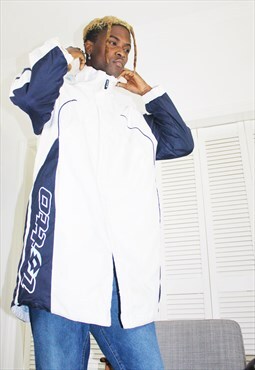 Vintage 90s White & Blue Lotto Puffer Jacket