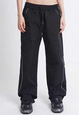 Gorpcore joggers utility pants contrast trousers in black
