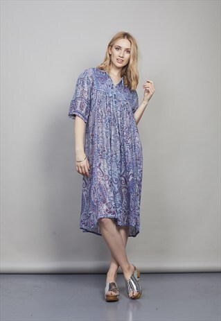 INDIAN 1970'S VINTAGE BOHO COTTON DRESS