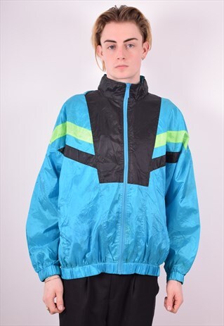PUMA MENS VINTAGE TRACKSUIT TOP JACKET LARGE BLUE 90S