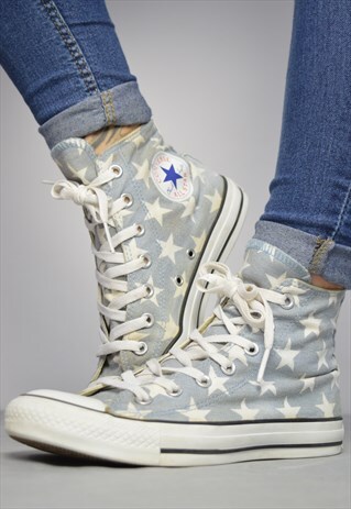 VINTAGE 90S CONVERSE BLUE & WHITE STARRY HI-TOPS RETRO