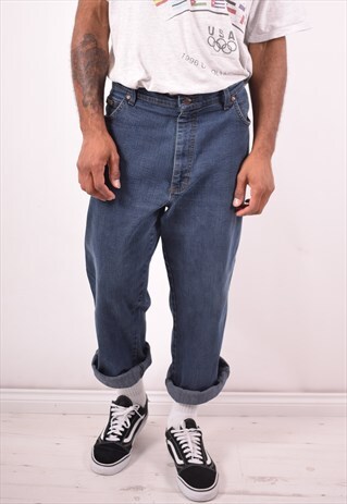 WRANGLER MENS VINTAGE JEANS W40 L32 BLUE 90S