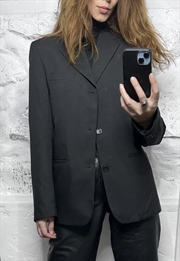 Classy Black Unisex Boyfriend Formal Blazer Jacket - M - L