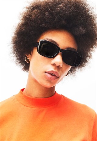KAI - BLACK CLASSIC RECTANGULAR SUNGLASSES