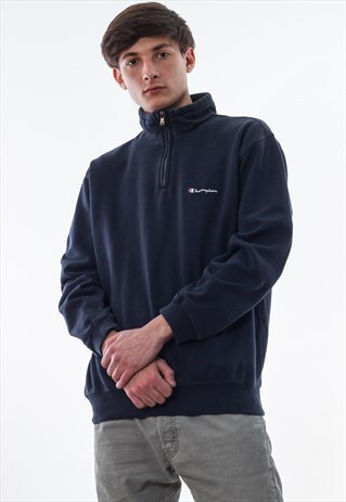 VINTAGE CHAMPION PULLOVER SWEATER 90S NAVY BLUE