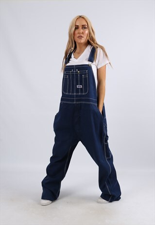 VINTAGE BIG SMITH DENIM DUNGAREES PLUS SIZE UK 24 5XL (FAAO)