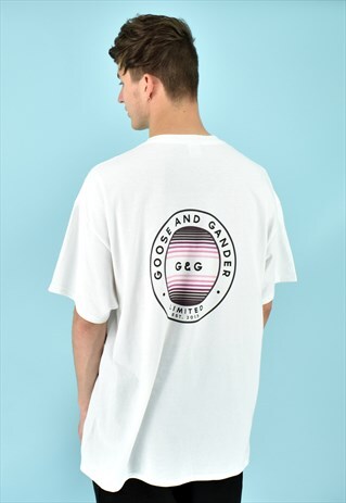 G&G UNISEX WHITE/PINK CIRCLE FADE TEE