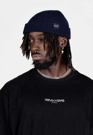 NAVY BLUE UNISEX MICRO BEANIE HAT