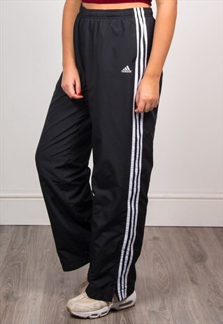 ADIDAS VINTAGE 90'S BLACK TRACKSUIT BOTTOMS TROUSERS