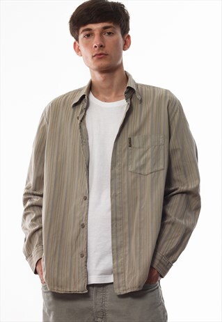 VINTAGE ARMANI JEANS LONG SLEEVE 90S BEIGE STRIPED