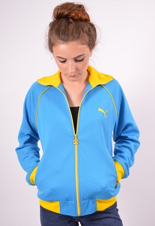 VINTAGE PUMA TRACKSUIT TOP JACKET BLUE