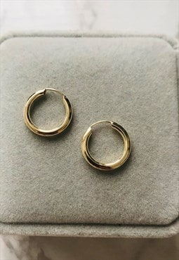 9ct yel gold 16mm sleepers