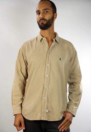 RALPH LAUREN SHIRT / BEIGE CORDUROY SHIRT