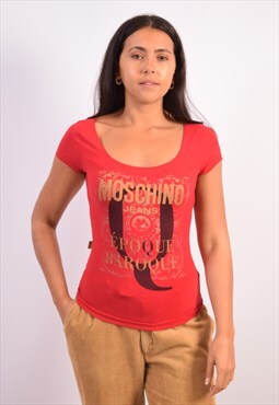 Vintage Moschino T-Shirt Top Red