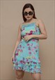VINTAGE Y2K LACE TRIM LAYERED SPAGHETTI STRAP SLIP DRESS S